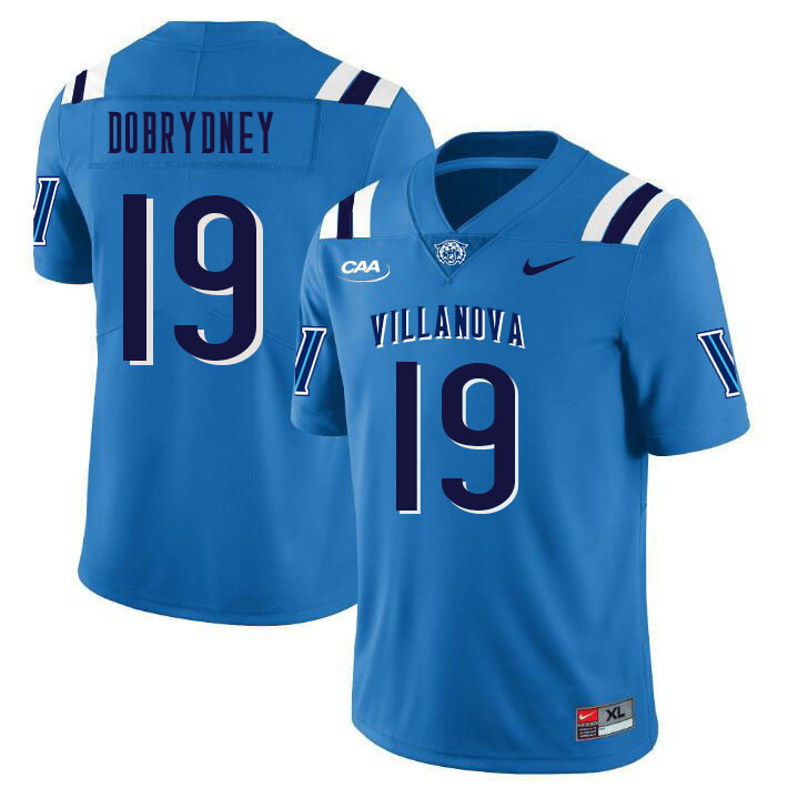 Men #19 Chris Dobrydney Villanova Wildcats College Football Jerseys Stitched Sale-Light Blue